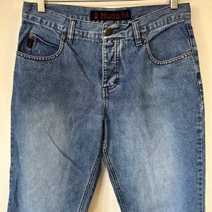 Vintage Mudd Yo! Jeans Women Blue Medium Wash Flare 90s Y2K Denim Pants Sz 11
